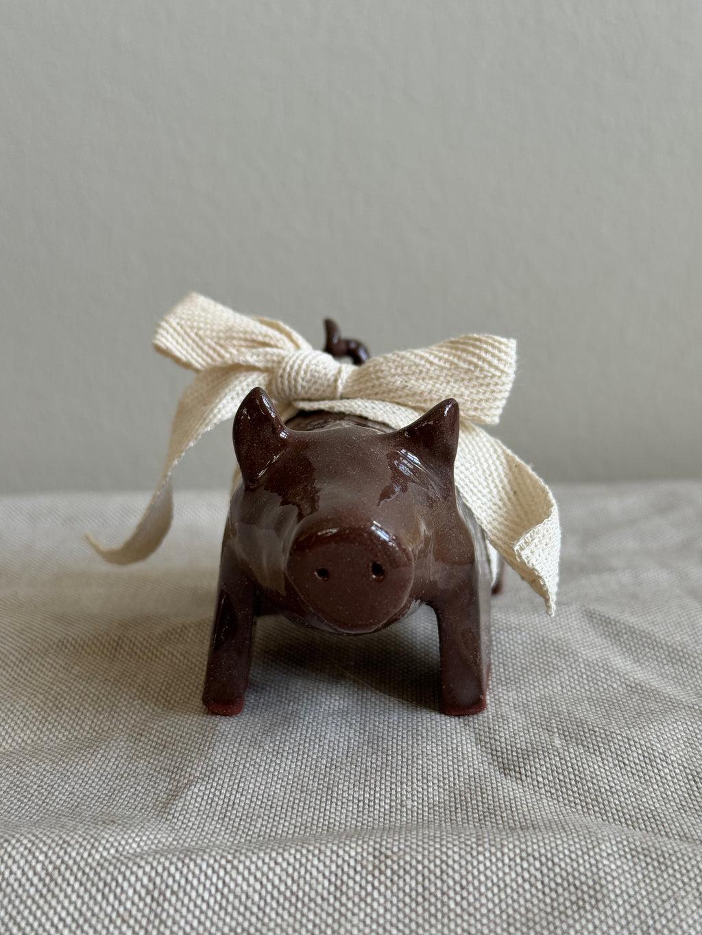 Handmade Ceramic Pig - Brown