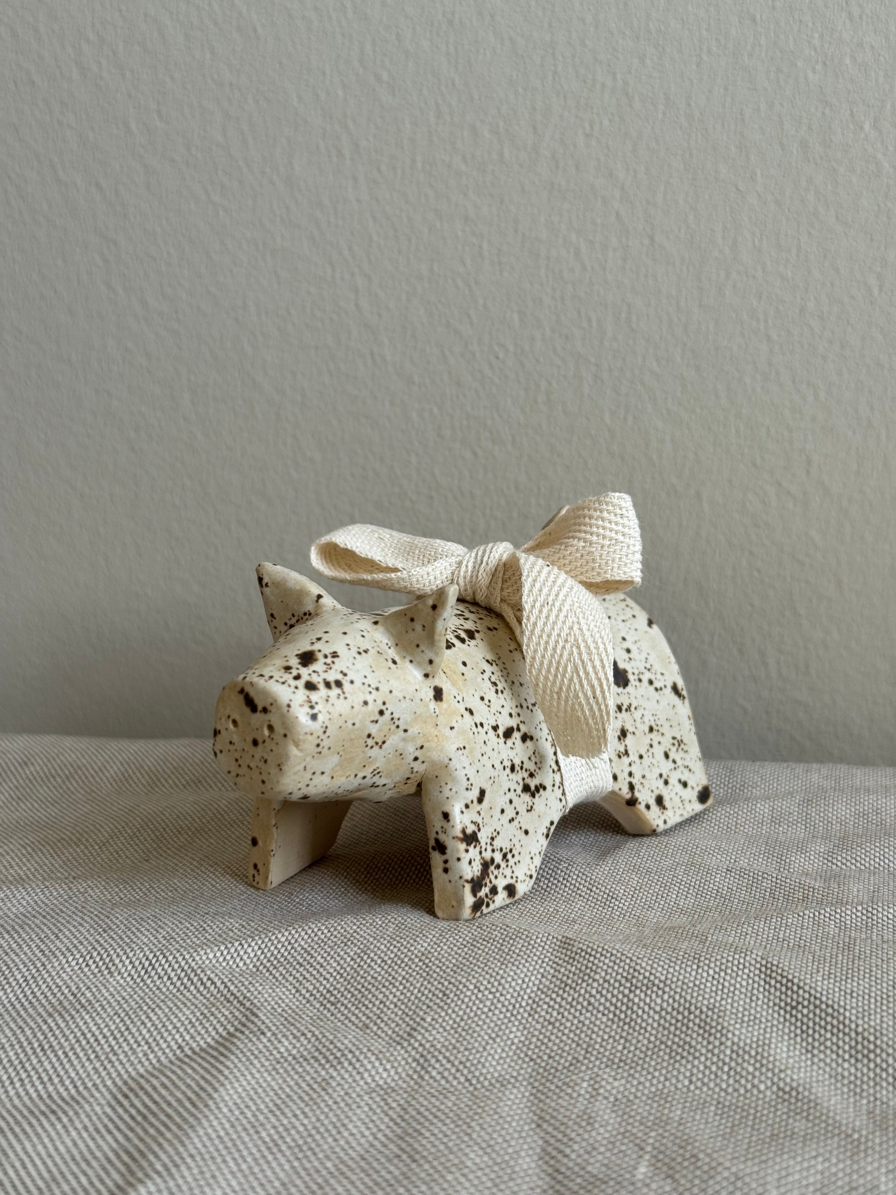 Handmade Ceramic pig- Spotted