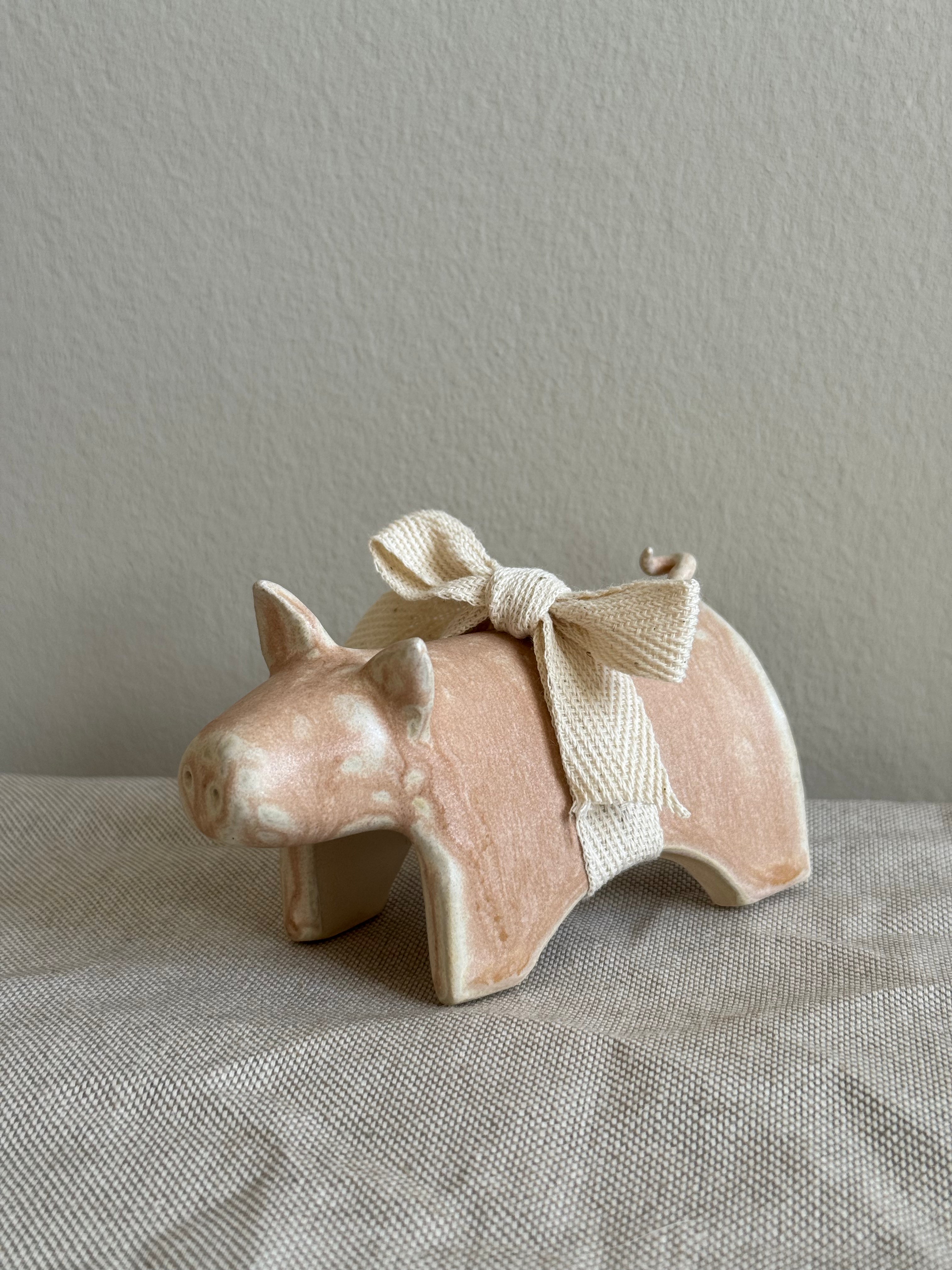 Handmade Ceramic Pig - Soft Pink