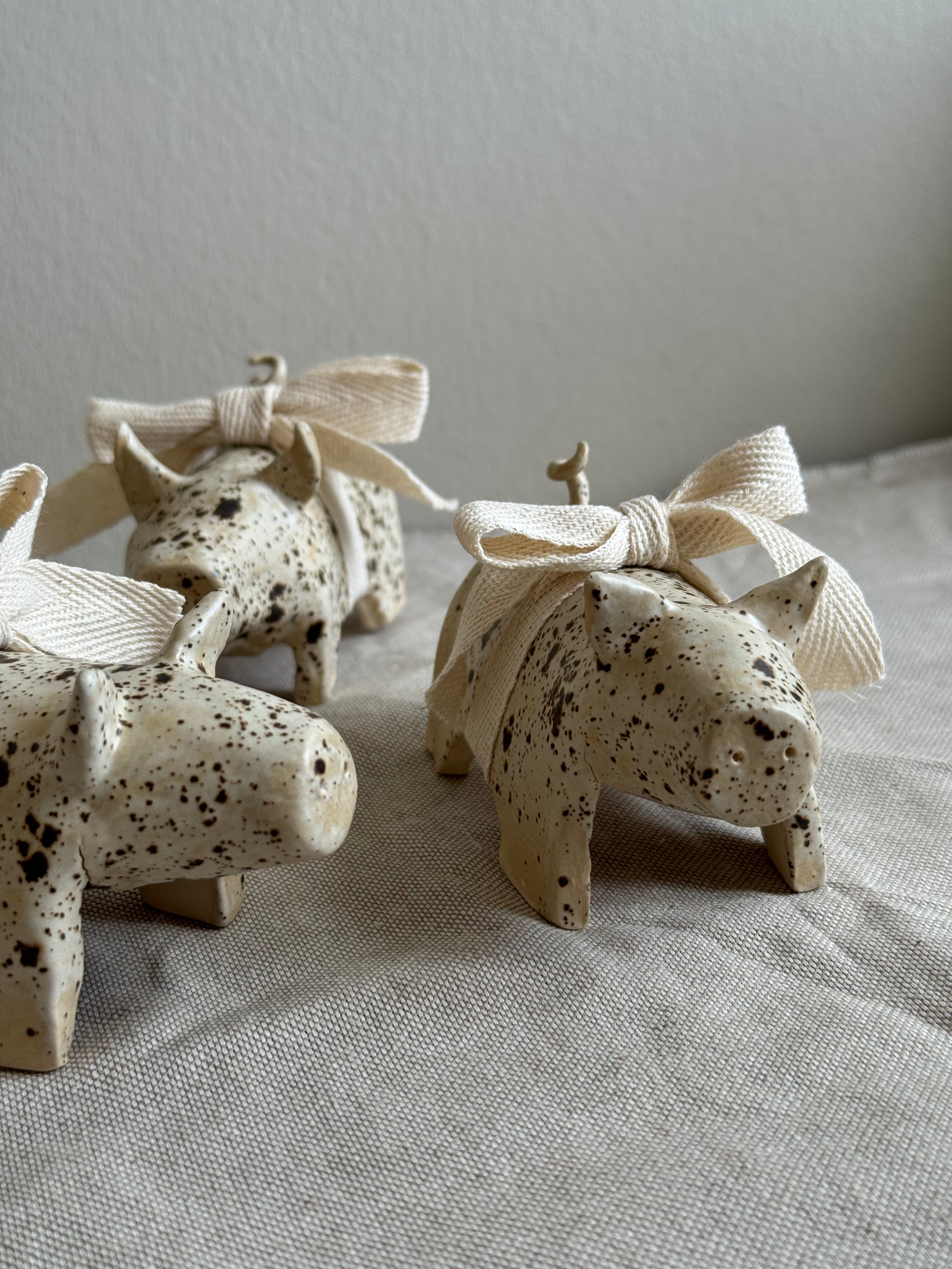 Handmade Ceramic pig- Spotted