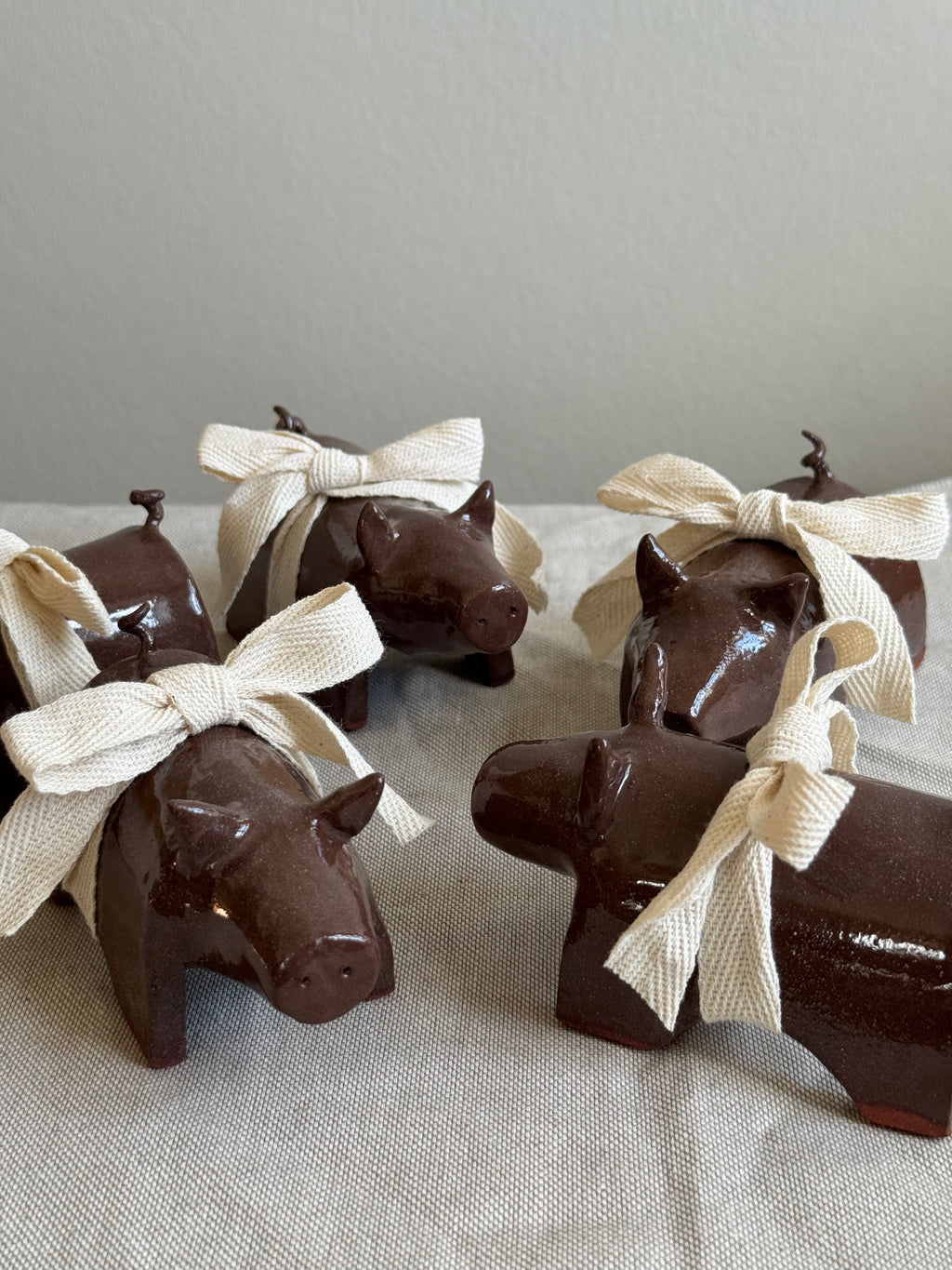 Handmade Ceramic Pig - Brown